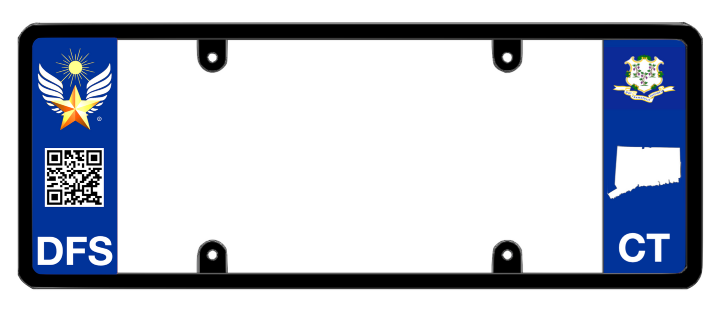 DFS Connecticut CT Patented License Plate Frame Holder