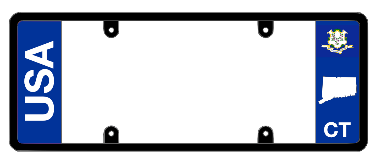 DFS Connecticut CT Patented License Plate Frame Holder