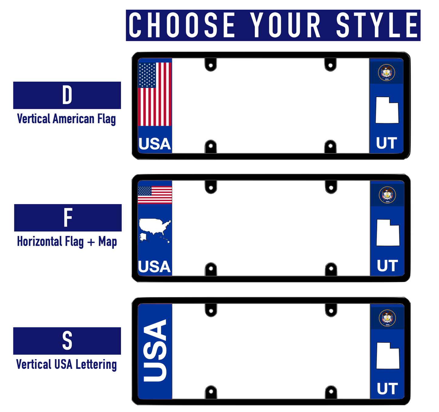 DFS Utah UT Patented License Plate Frame Holder