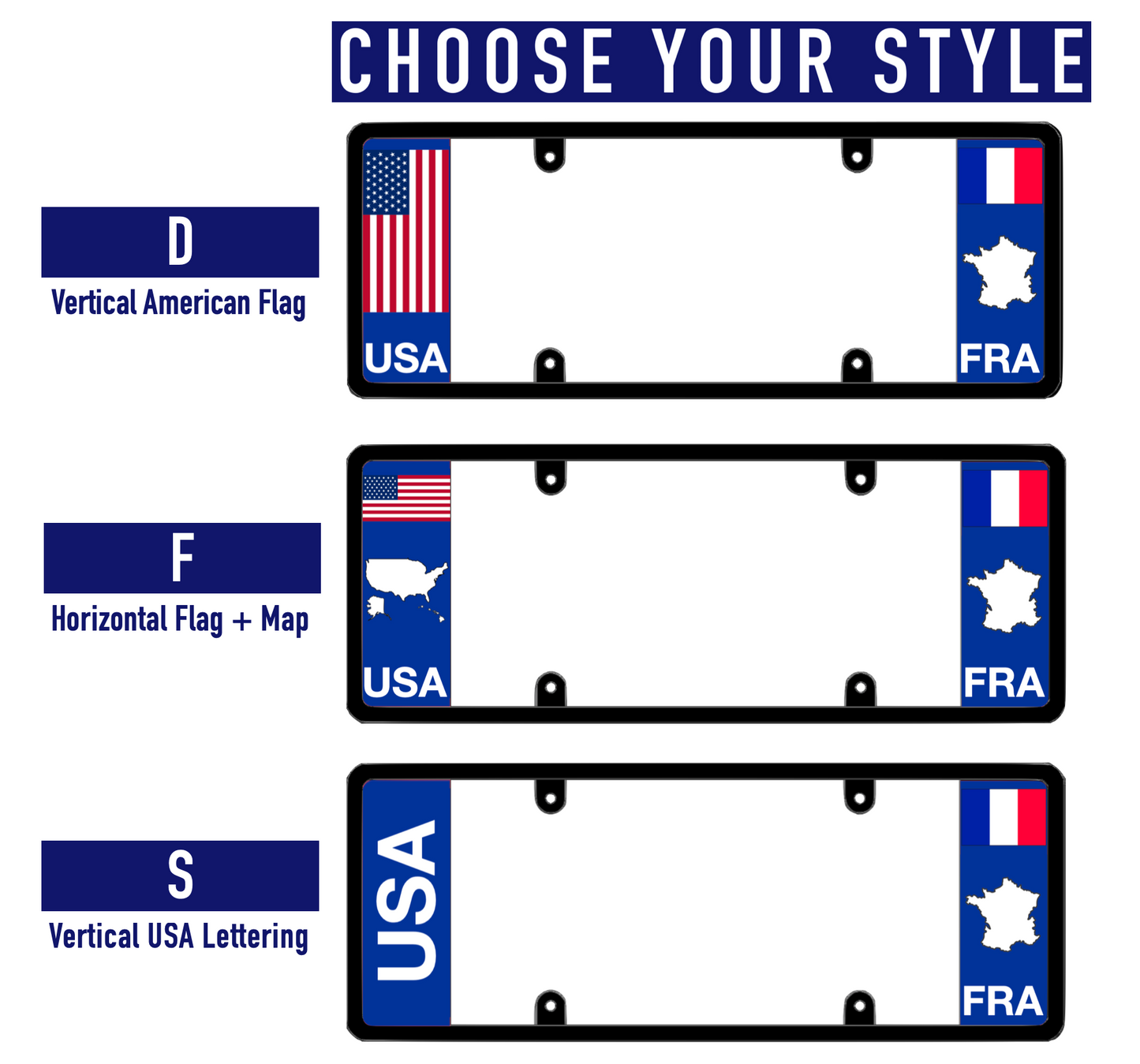 DFS France FRA Patented License Plate Frame Holder