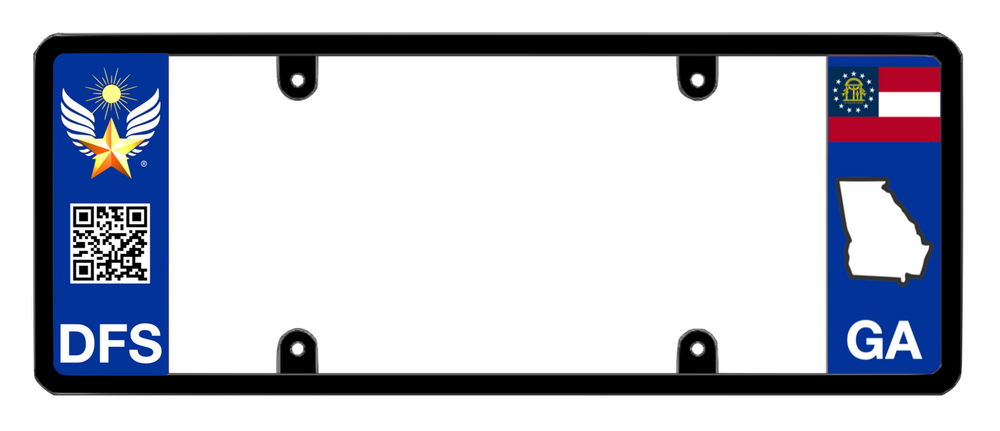 DFS Georgia GA Patented License Plate Frame Holder