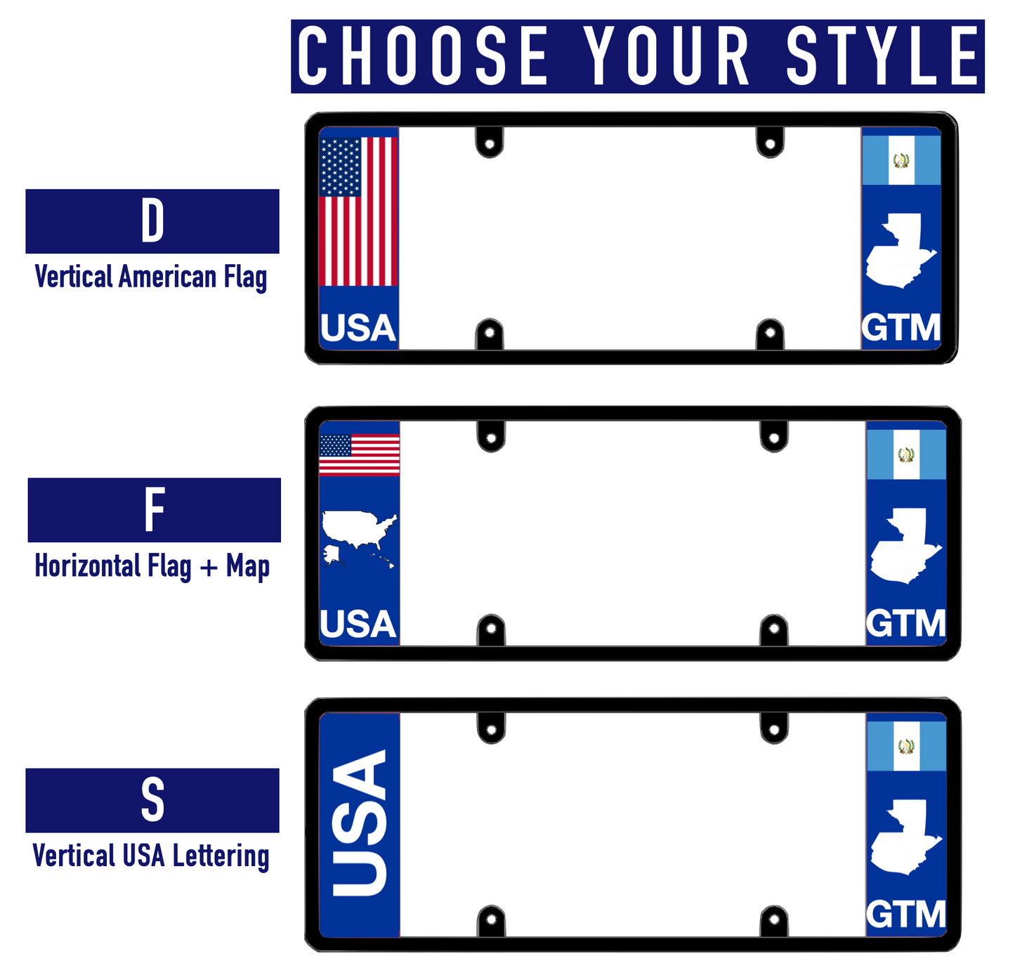 DFS Guatemala GTM Patented License Plate Frame Holder