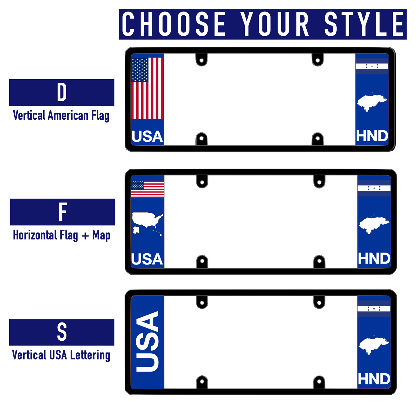 DFS Honduras HND Patented License Plate Frame Holder