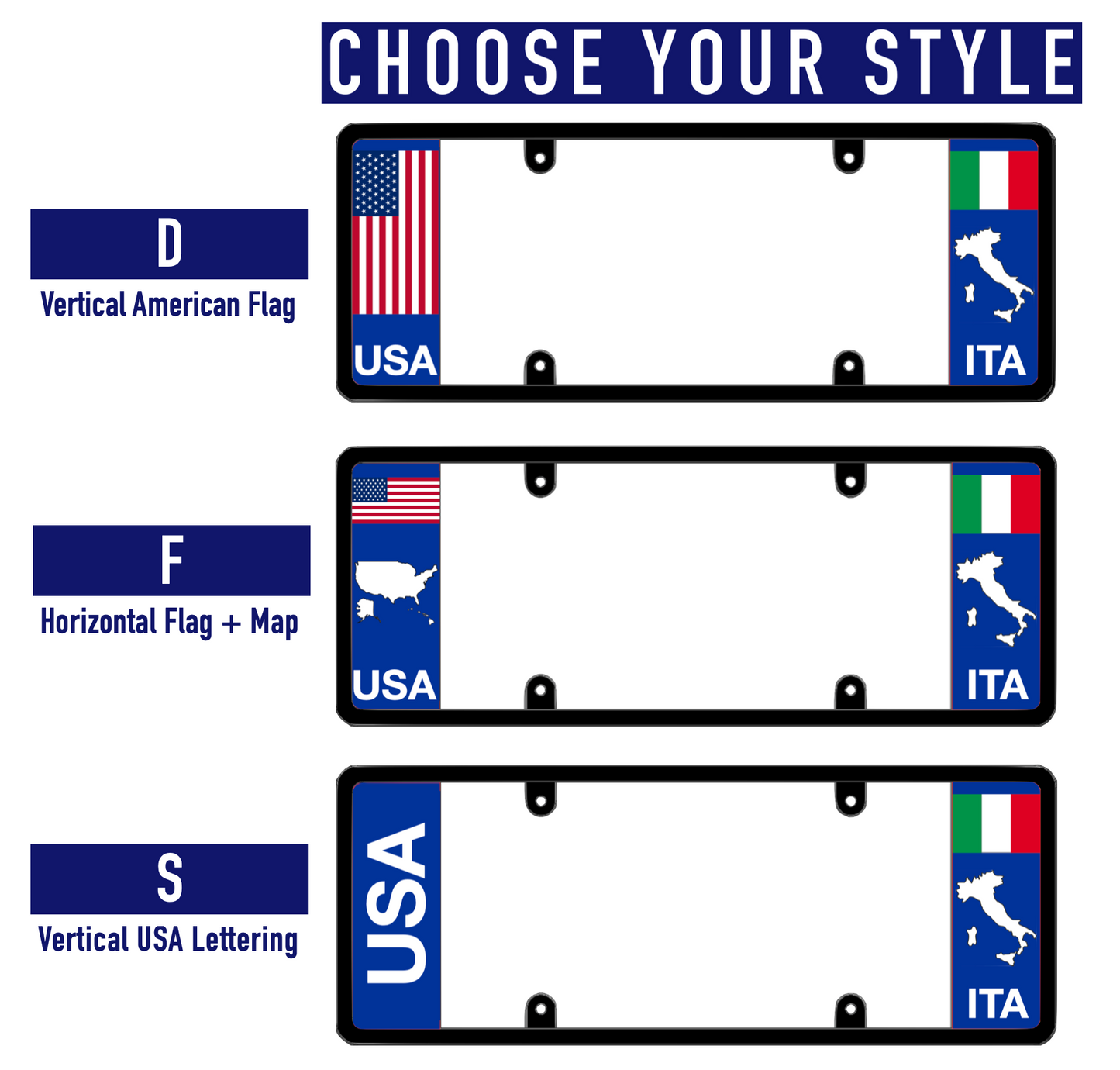 DFS Italy ITA Patented License Plate Frame Holder
