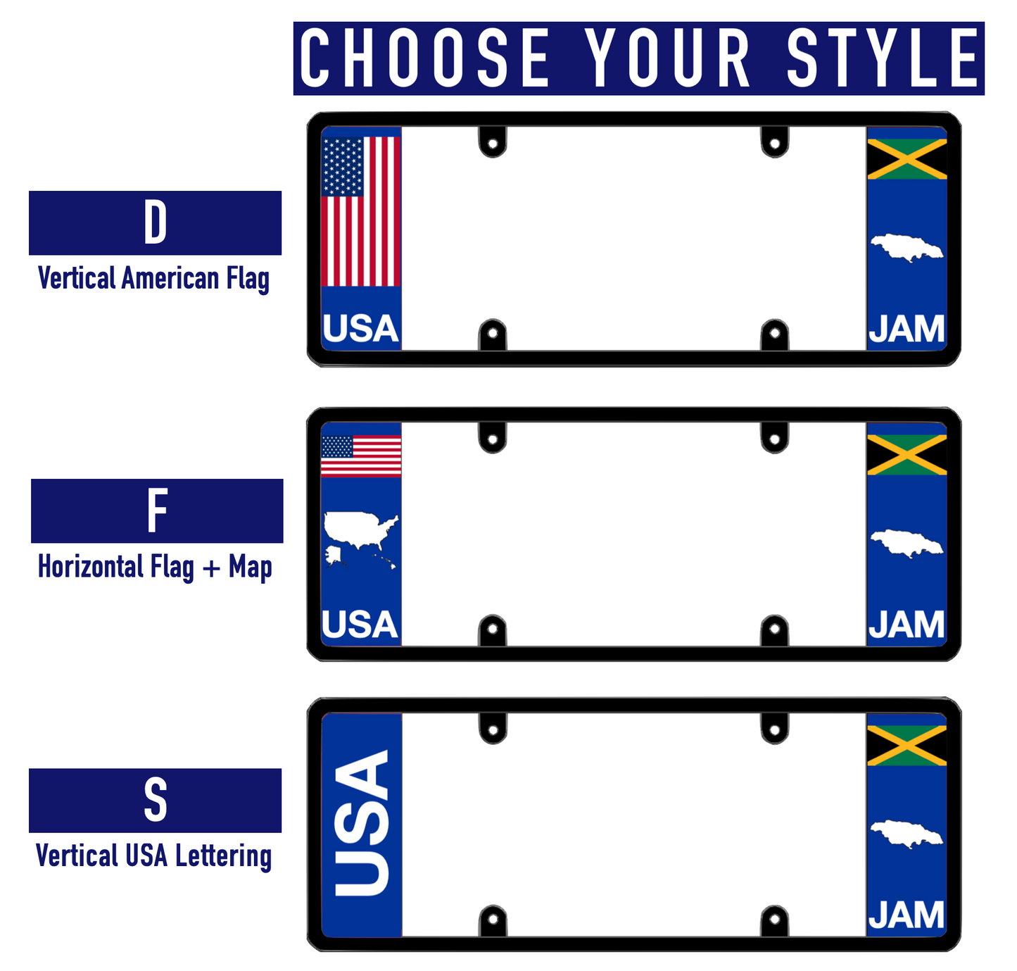 DFS Jamaica JAM Patented License Plate Frame Holder