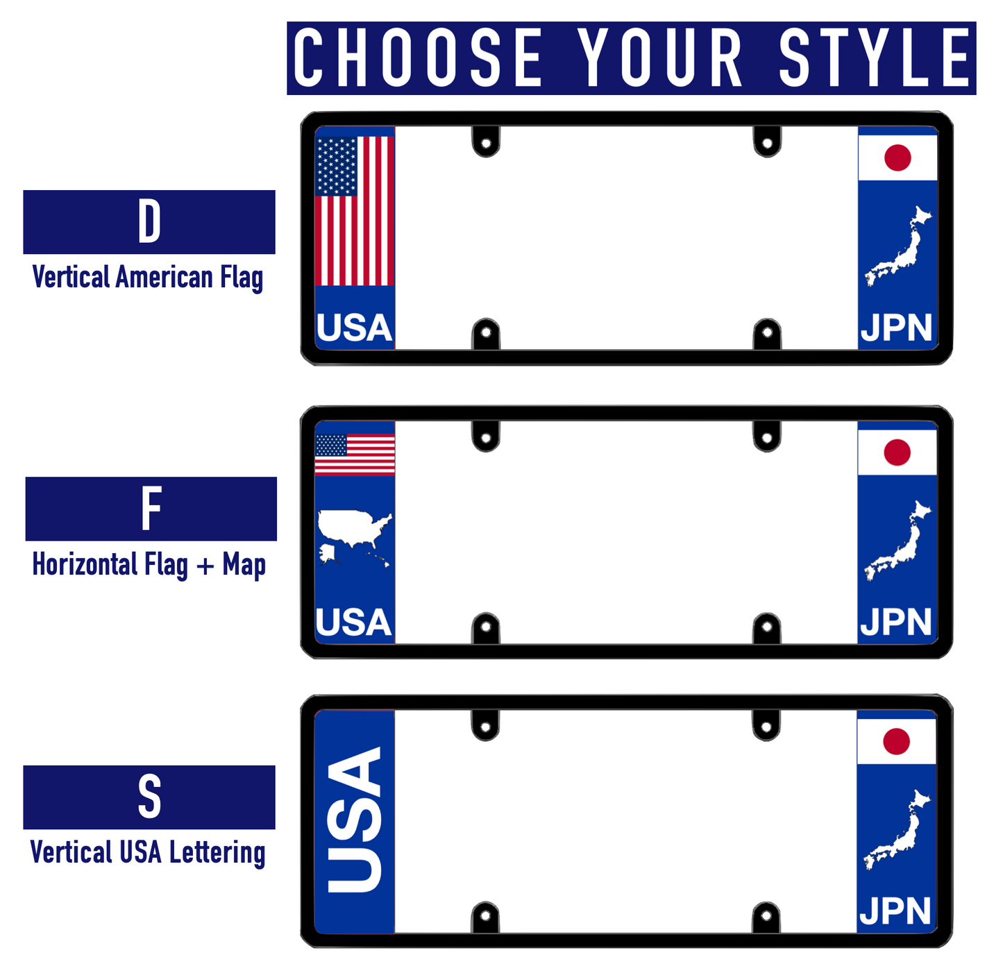 DFS Japan JPN Patented License Plate Frame Holder