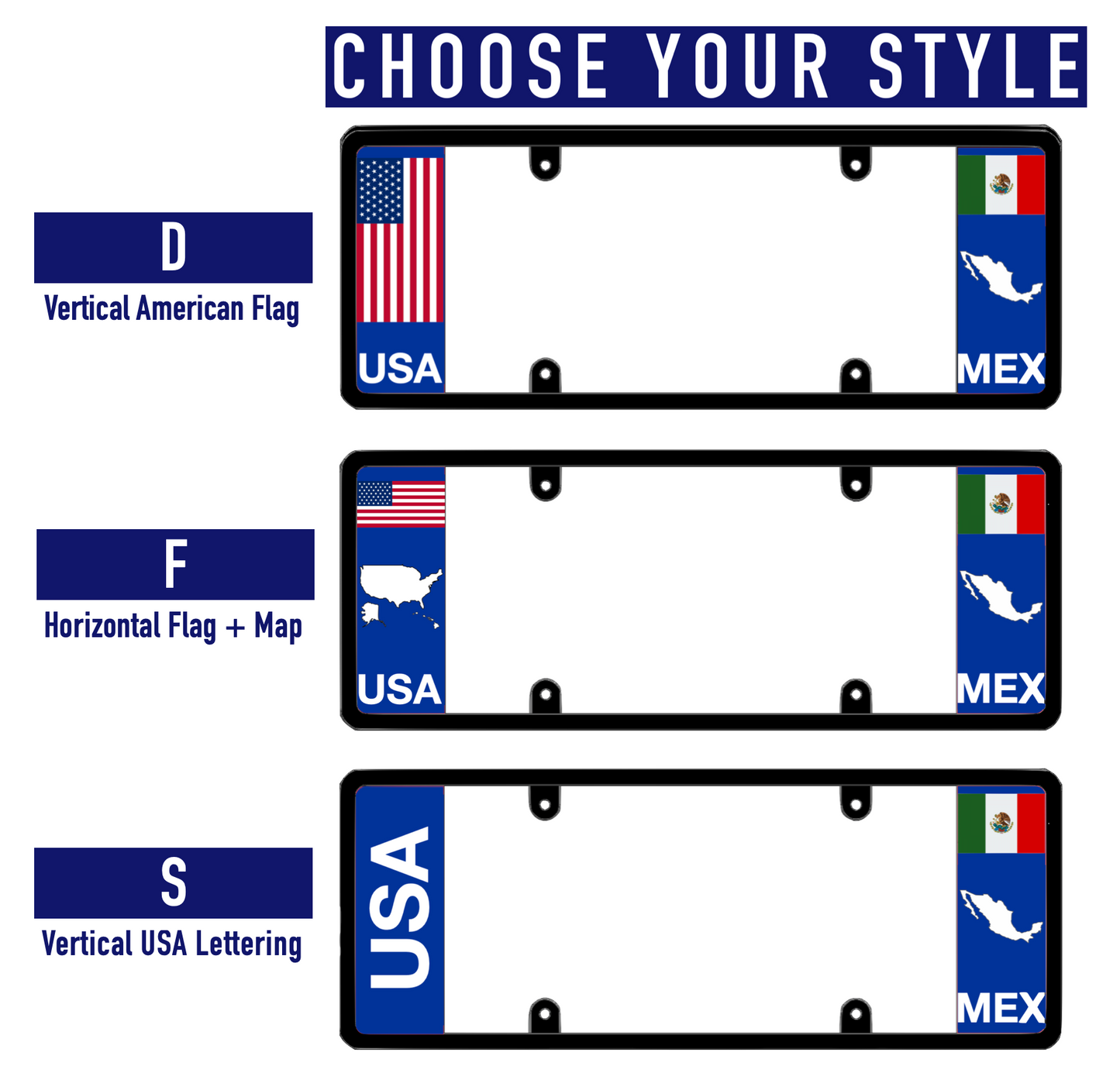 DFS Mexico MEX Patented License Plate Frame Holder