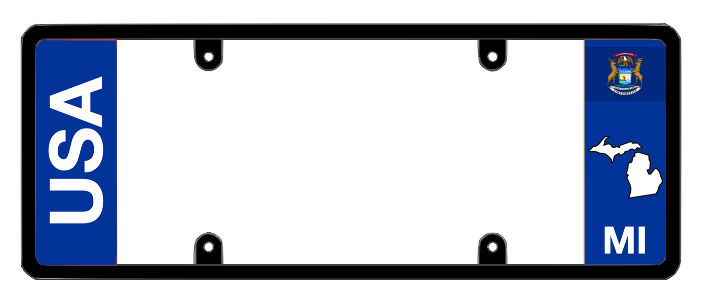 DFS Michigan MI Patented License Plate Frame Holder