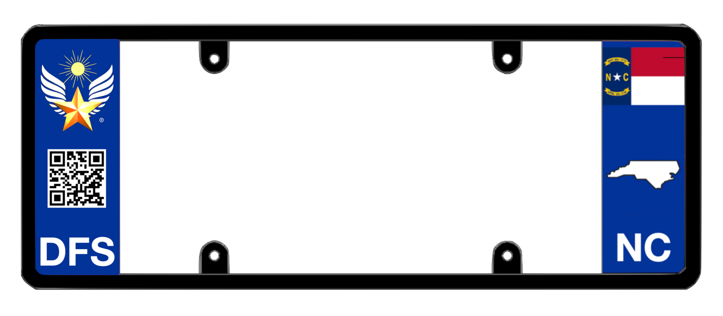 DFS North Carolina NC Patented License Plate Frame Holder