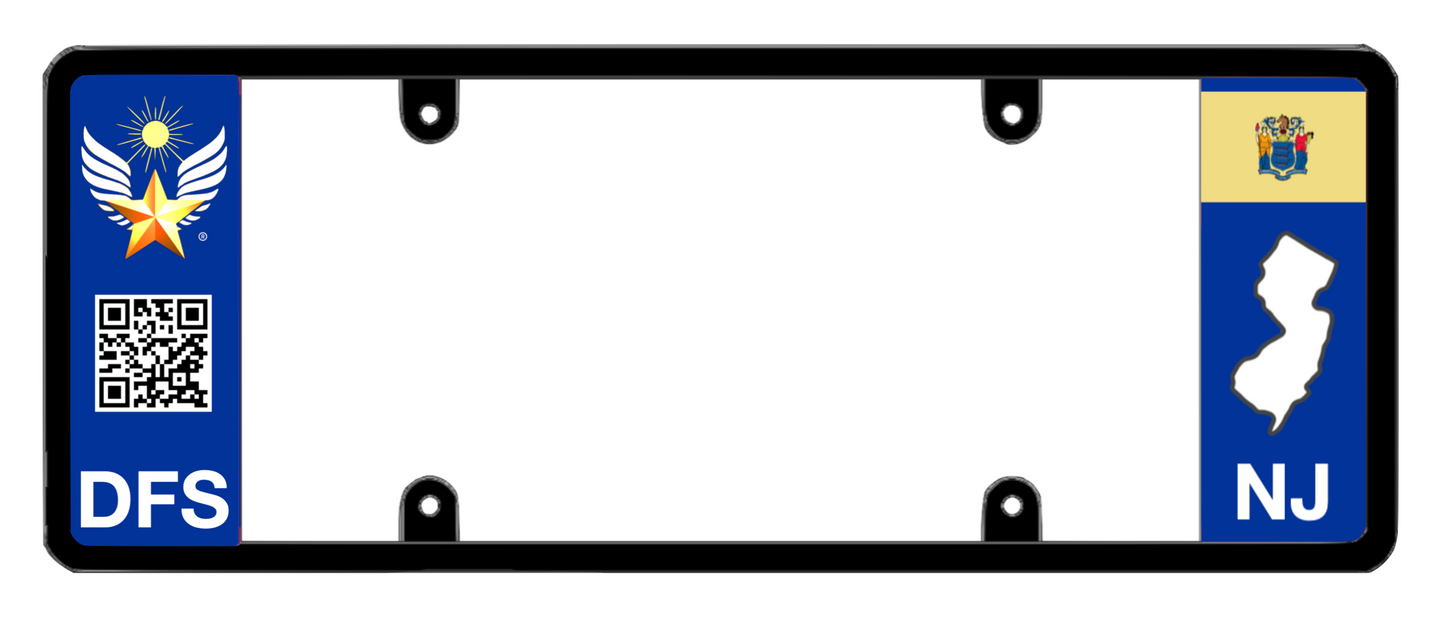 DFS New Jersey NJ Patented License Plate Frame Holder