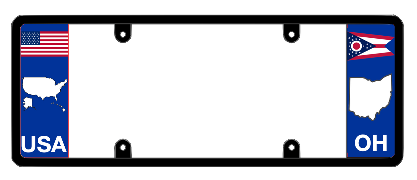 DFS Ohio OH Patented License Plate Frame Holder