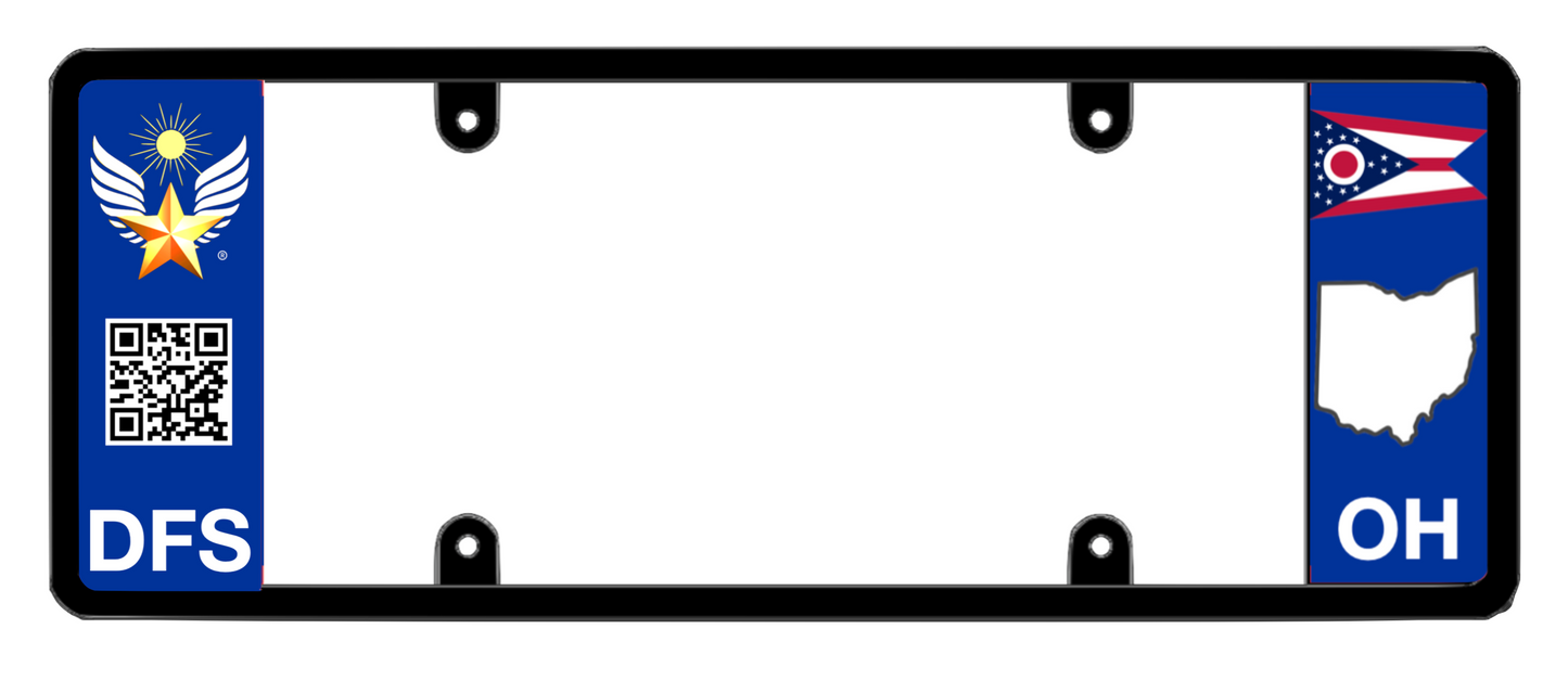 DFS Ohio OH Patented License Plate Frame Holder
