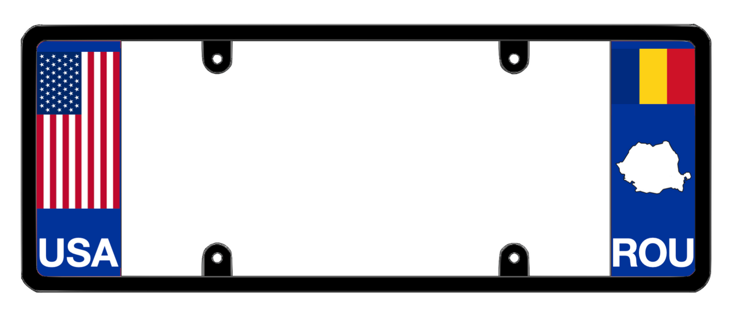DFS Romania ROU Patented License Plate Frame Holder