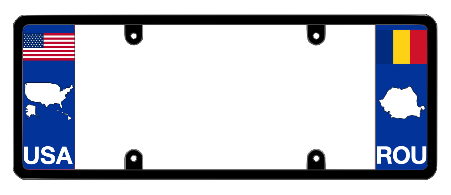 DFS Romania ROU Patented License Plate Frame Holder