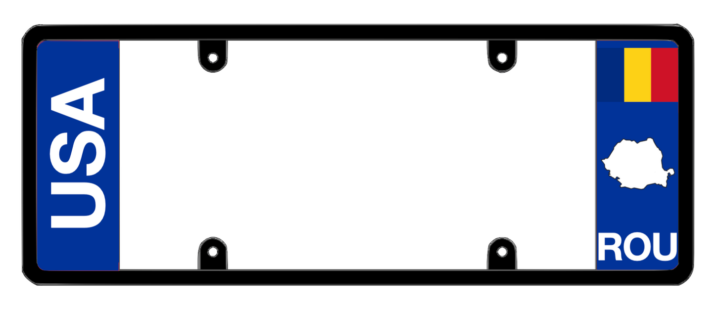 DFS Romania ROU Patented License Plate Frame Holder