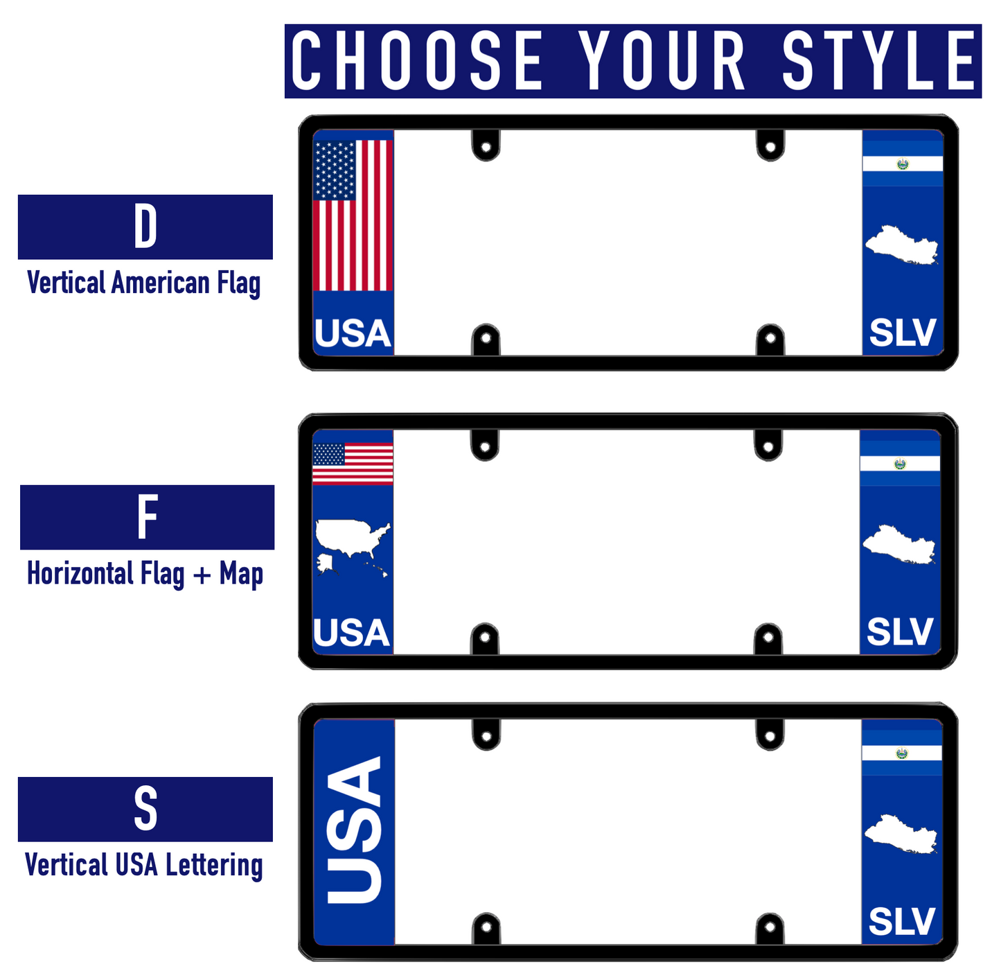 DFS El Salvador SLV Patented License Plate Frame Holder