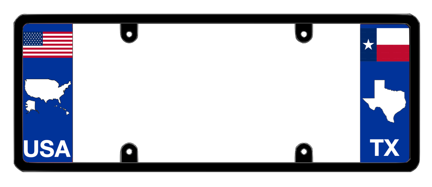 DFS Texas TX Patented License Plate Frame Holder