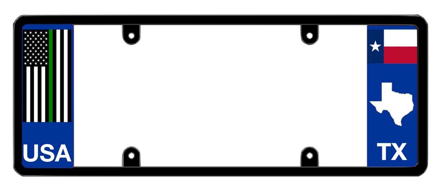 DFS Texas TX Patented License Plate Frame Holder