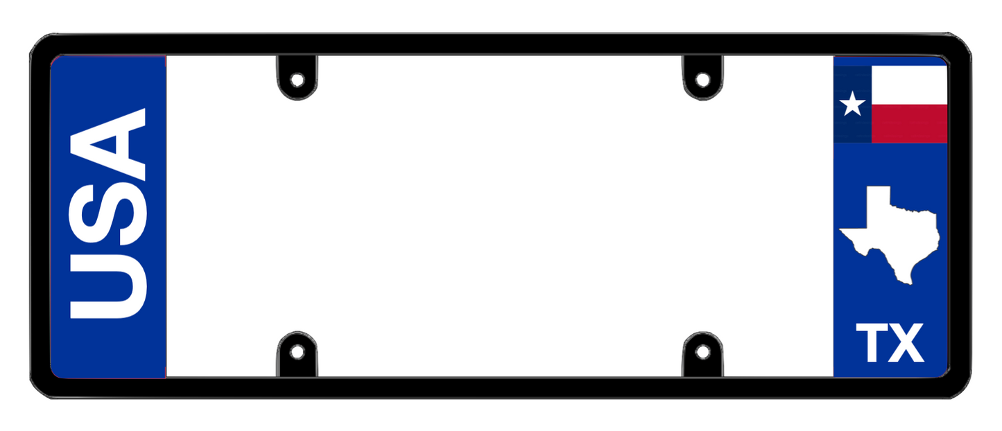 DFS Texas TX Patented License Plate Frame Holder