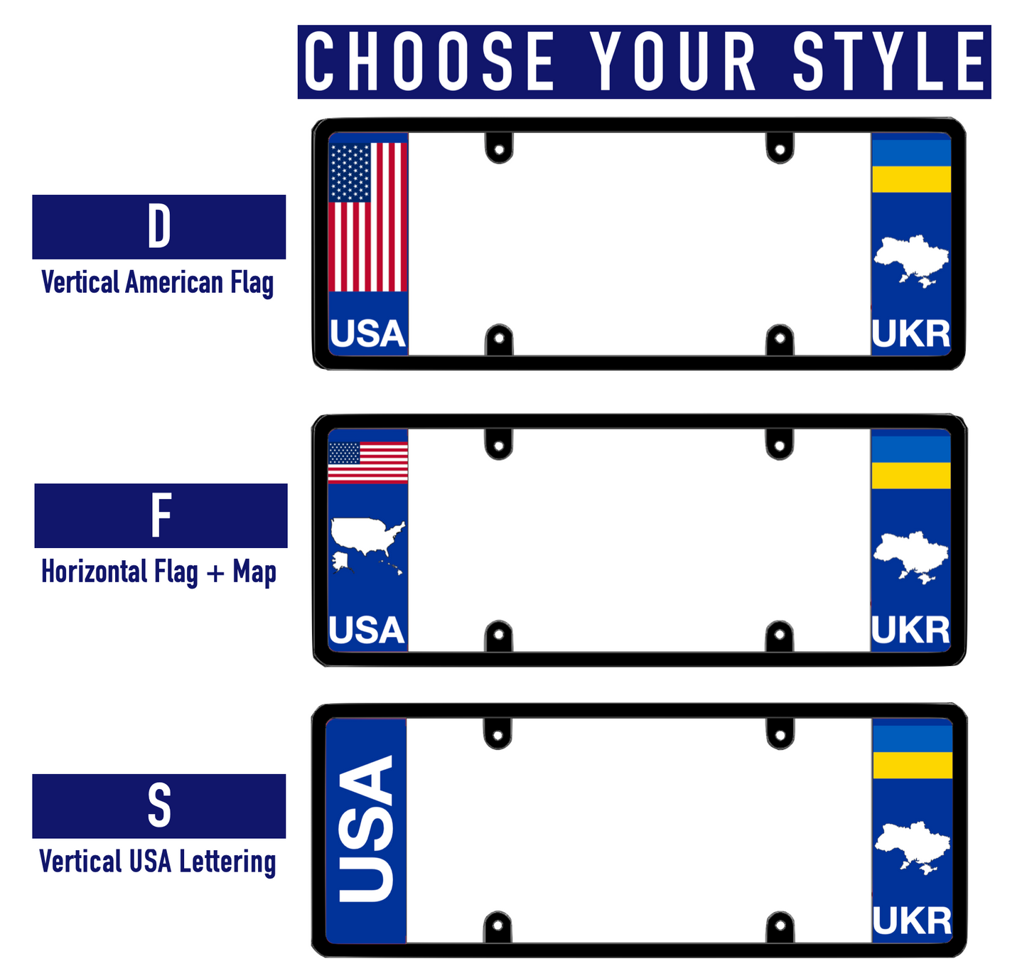 DFS Ukraine UKR Patented License Plate Frame Holder