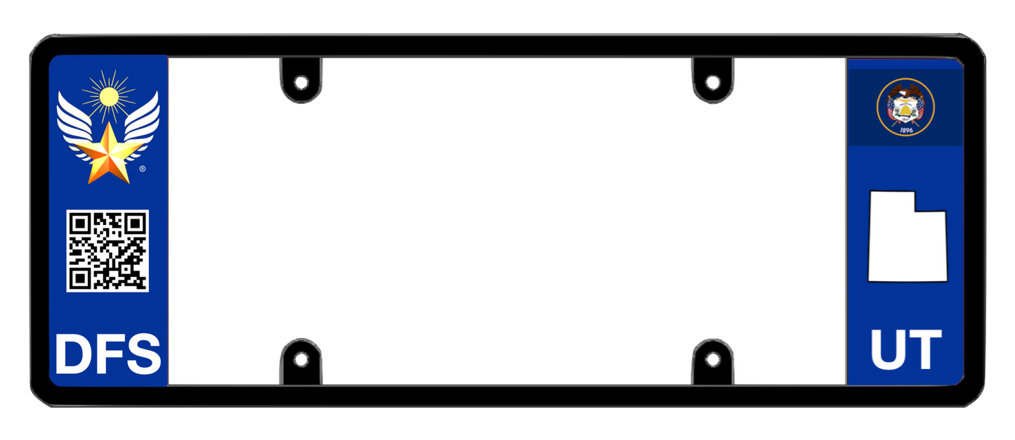 DFS Utah UT Patented License Plate Frame Holder