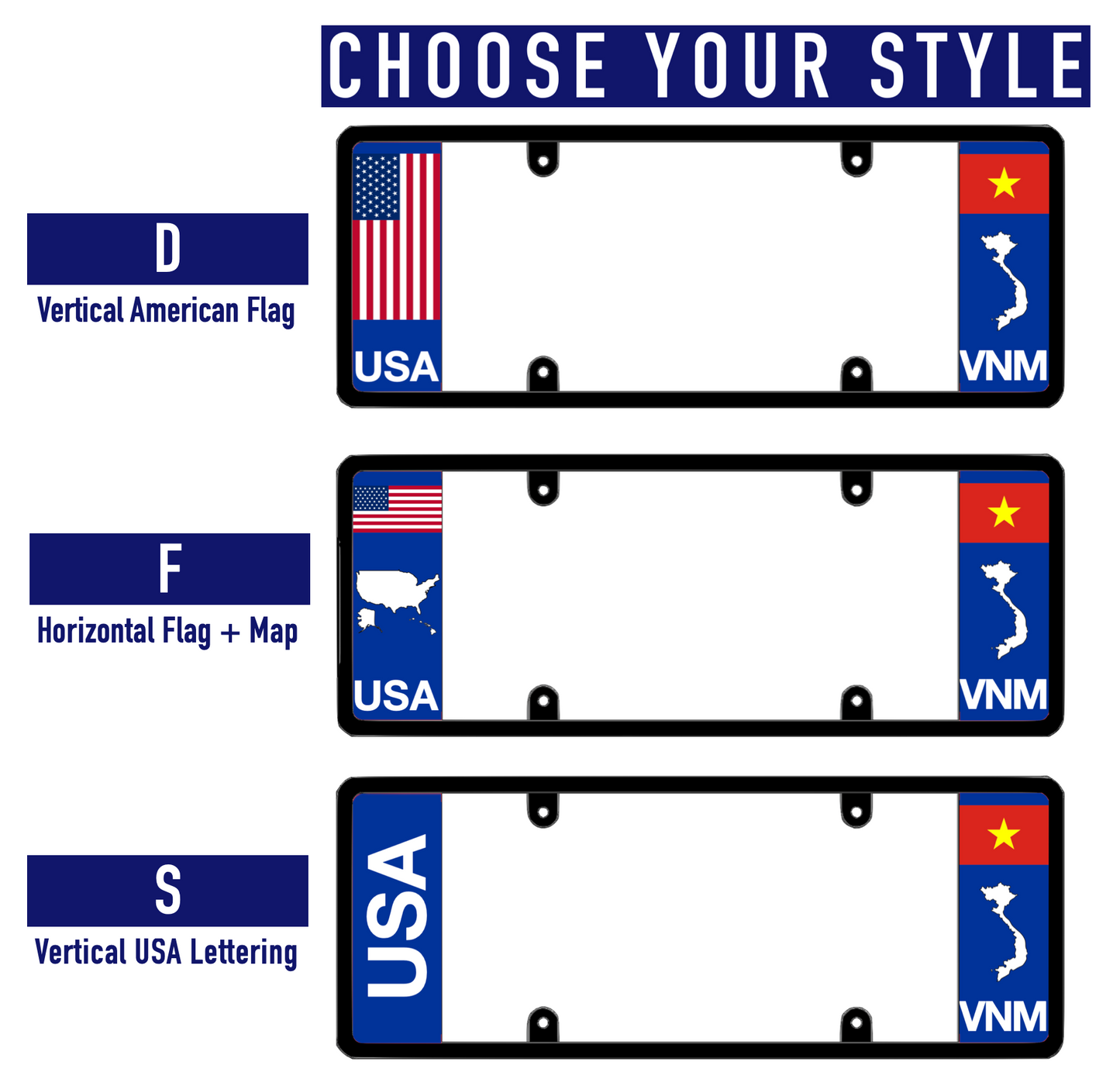 DFS Vietnam VNM Patented License Plate Frame Holder