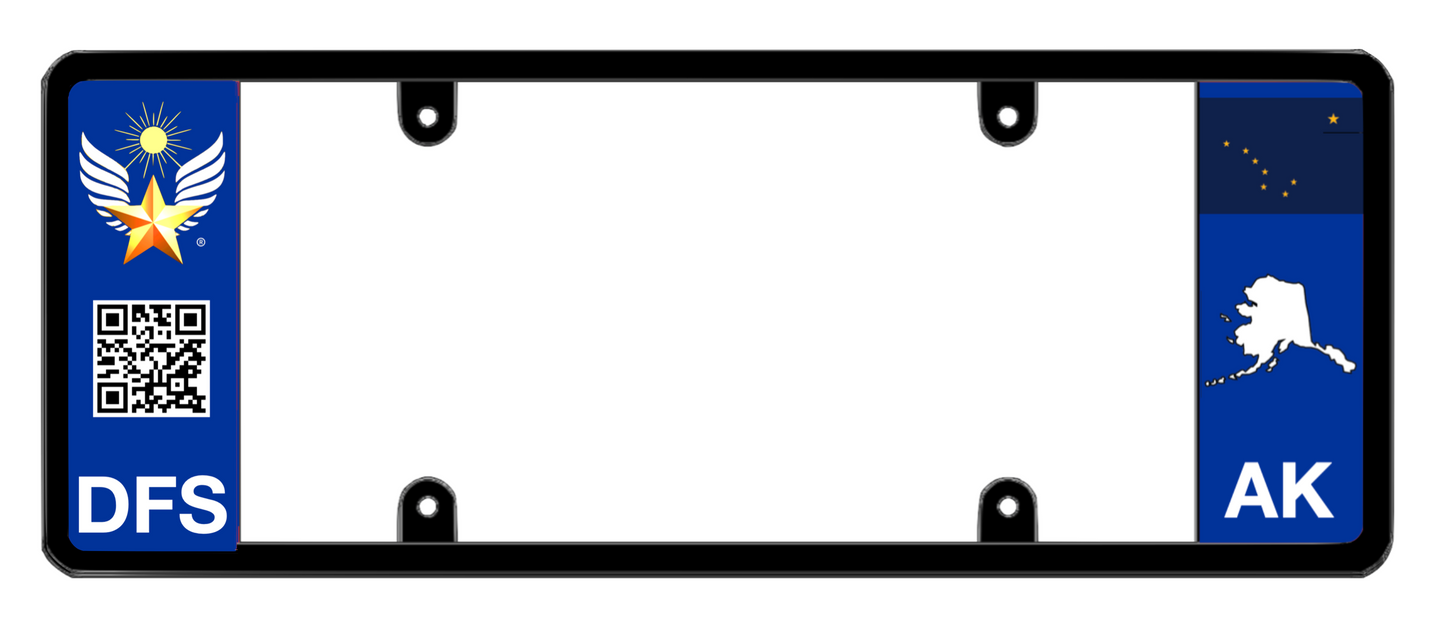 DFS Alaska AK Patented License Plate Frame Holder
