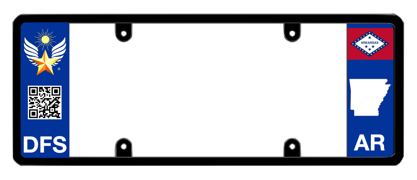 DFS Arkansas AR Patented License Plate Frame Holder