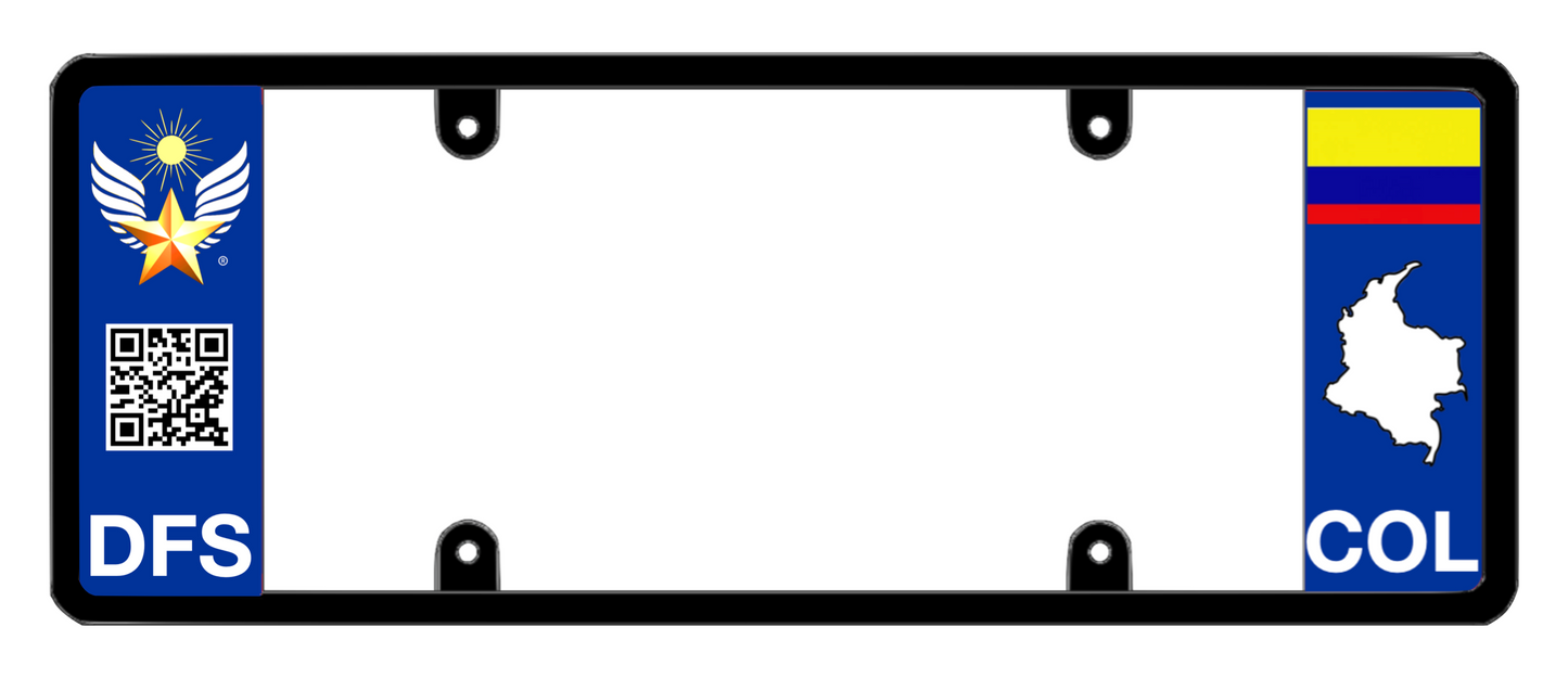 DFS Colombia COL Patented License Plate Frame Holder