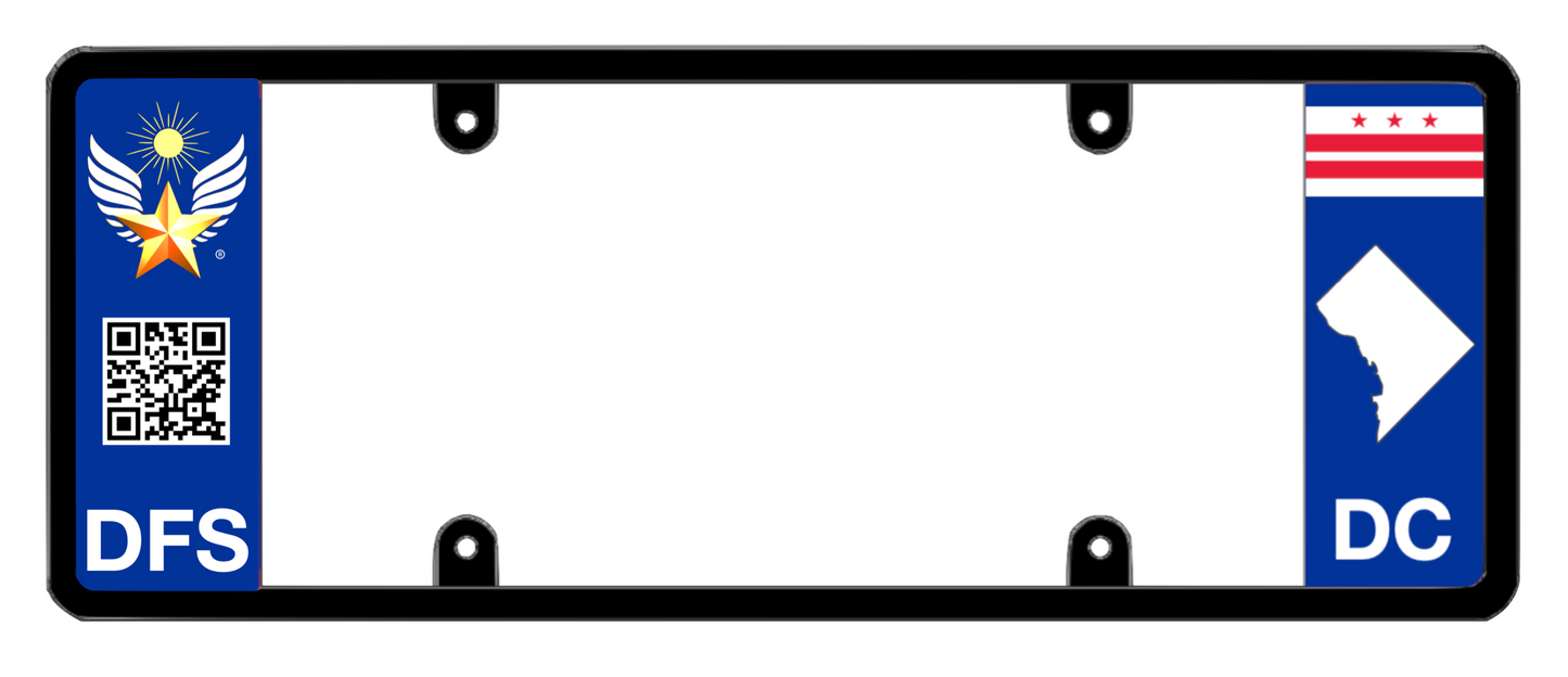 DFS District of Columbia DC Patented License Plate Frame Holder