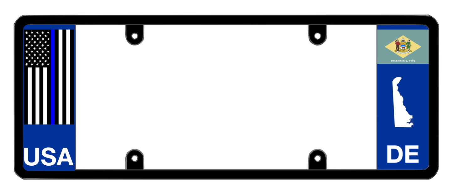 DFS Delaware DE Patented License Plate Frame Holder