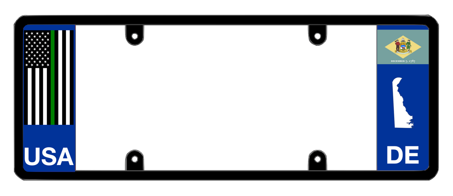 DFS Delaware DE Patented License Plate Frame Holder