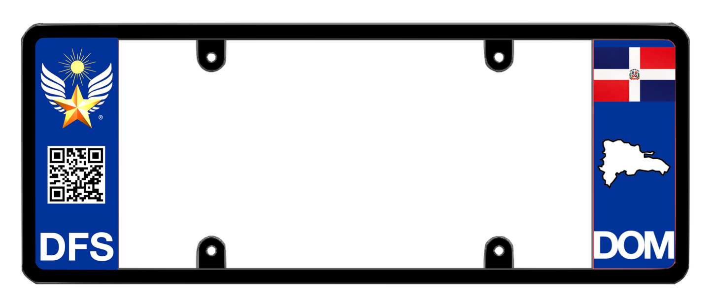 DFS Dominican Republic DOM Patented License Plate Frame Holder