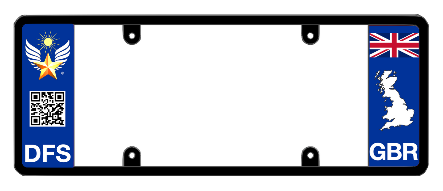 DFS United Kingdom GBR Patented License Plate Frame Holder