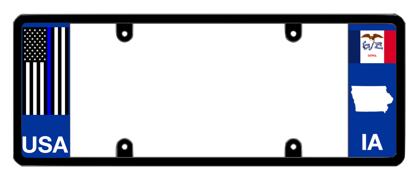 DFS Iowa IA Patented License Plate Frame Holder