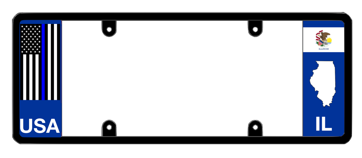 DFS Illinois IL Patented License Plate Frame Holder