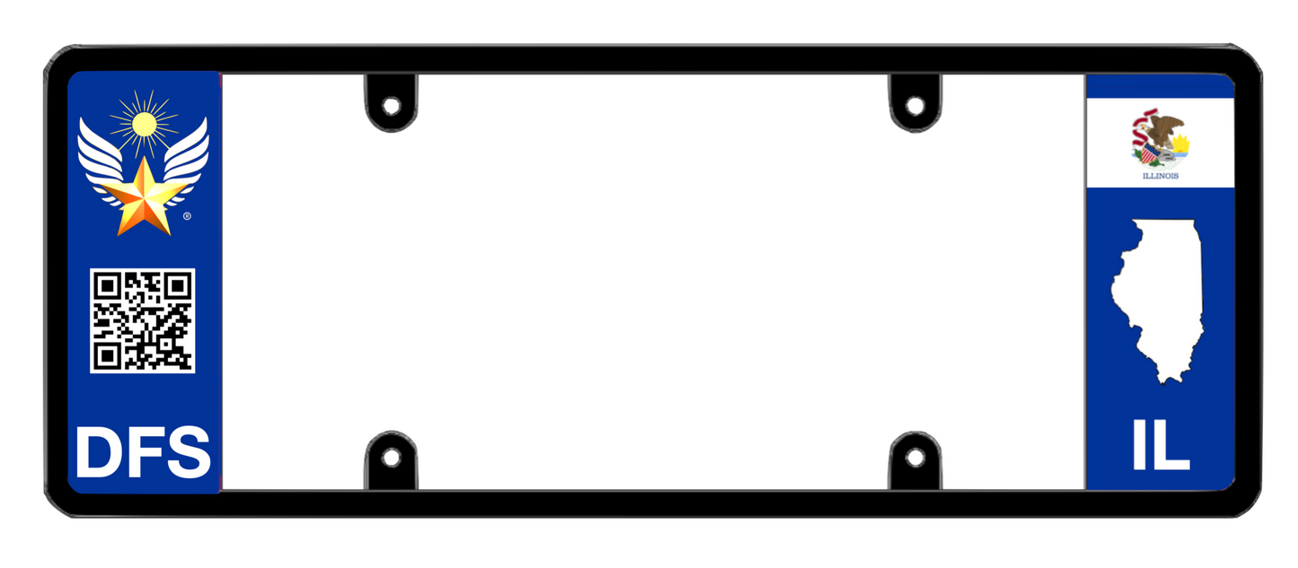 DFS Illinois IL Patented License Plate Frame Holder