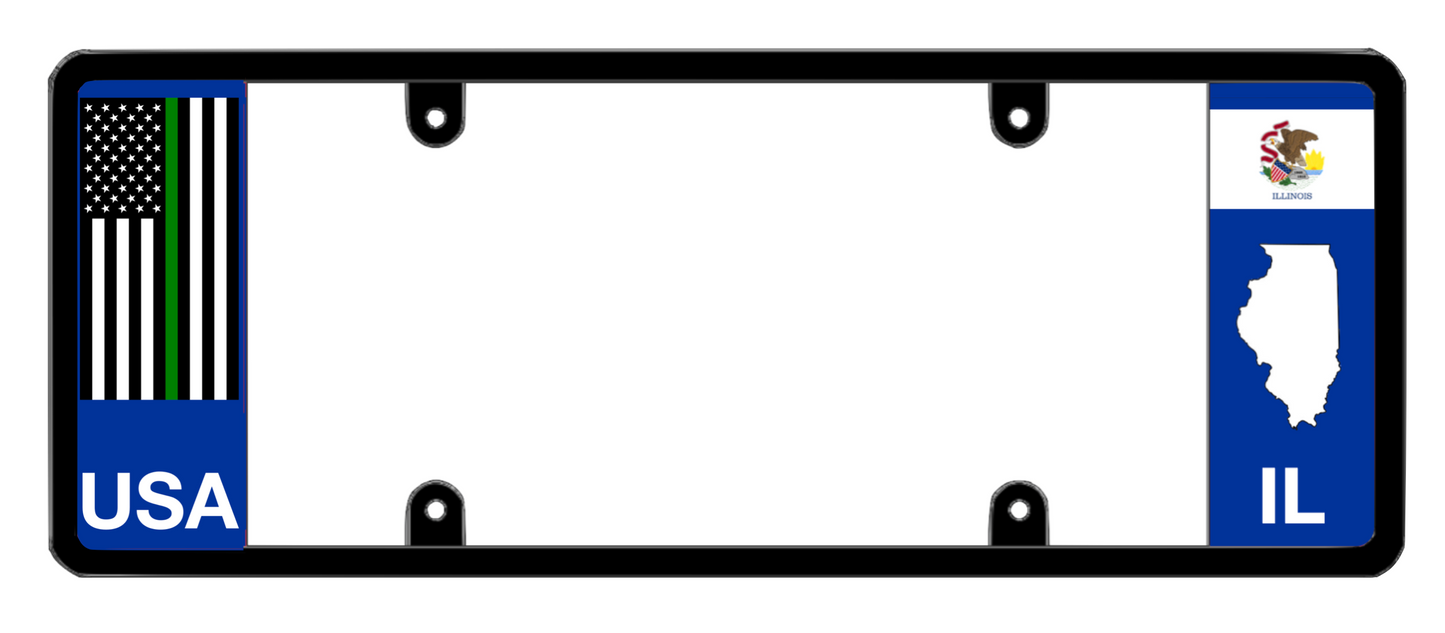DFS Illinois IL Patented License Plate Frame Holder