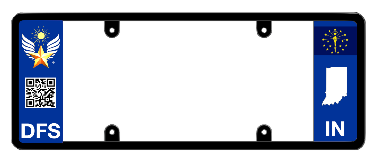 DFS Indiana IN Patented License Plate Frame Holder