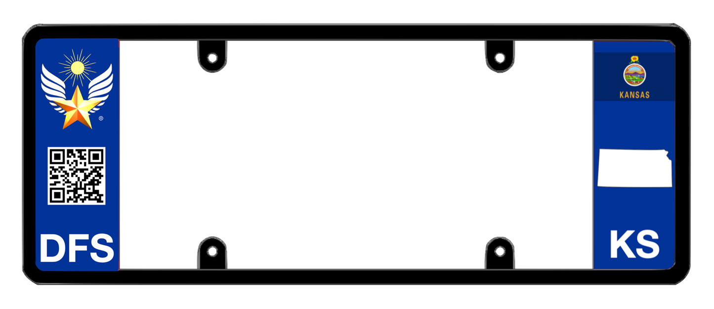 DFS Kansas KS Patented License Plate Frame Holder