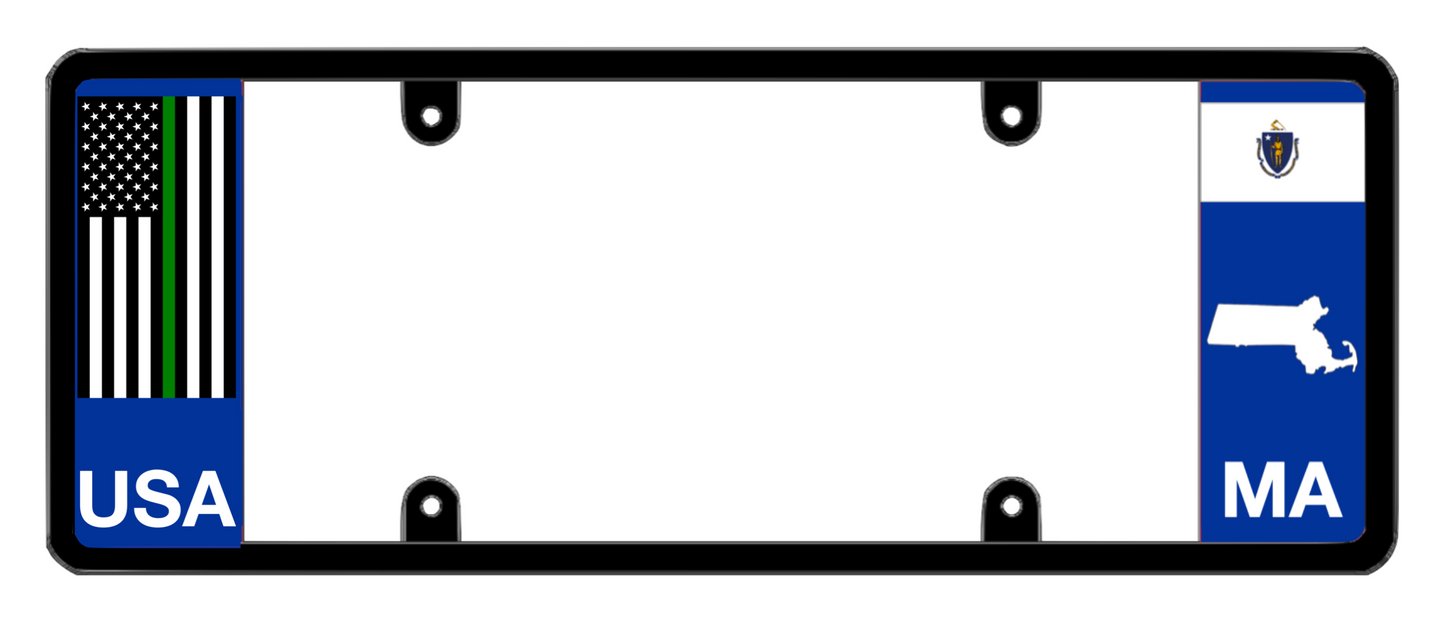 DFS Massachusetts MA Patented License Plate Frame Holder