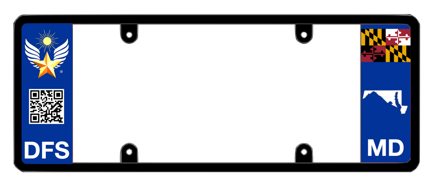 DFS Maryland MD Patented License Plate Frame Holder