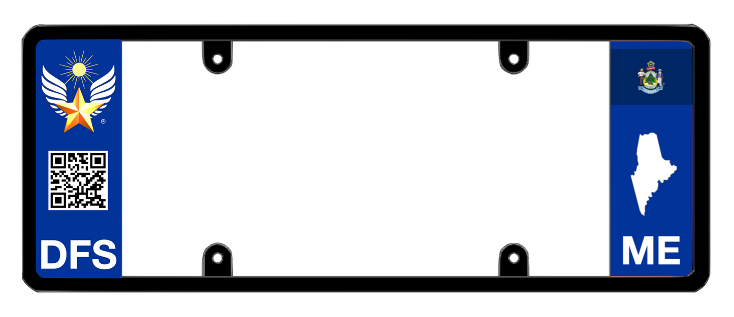 DFS Maine ME Patented License Plate Frame Holder