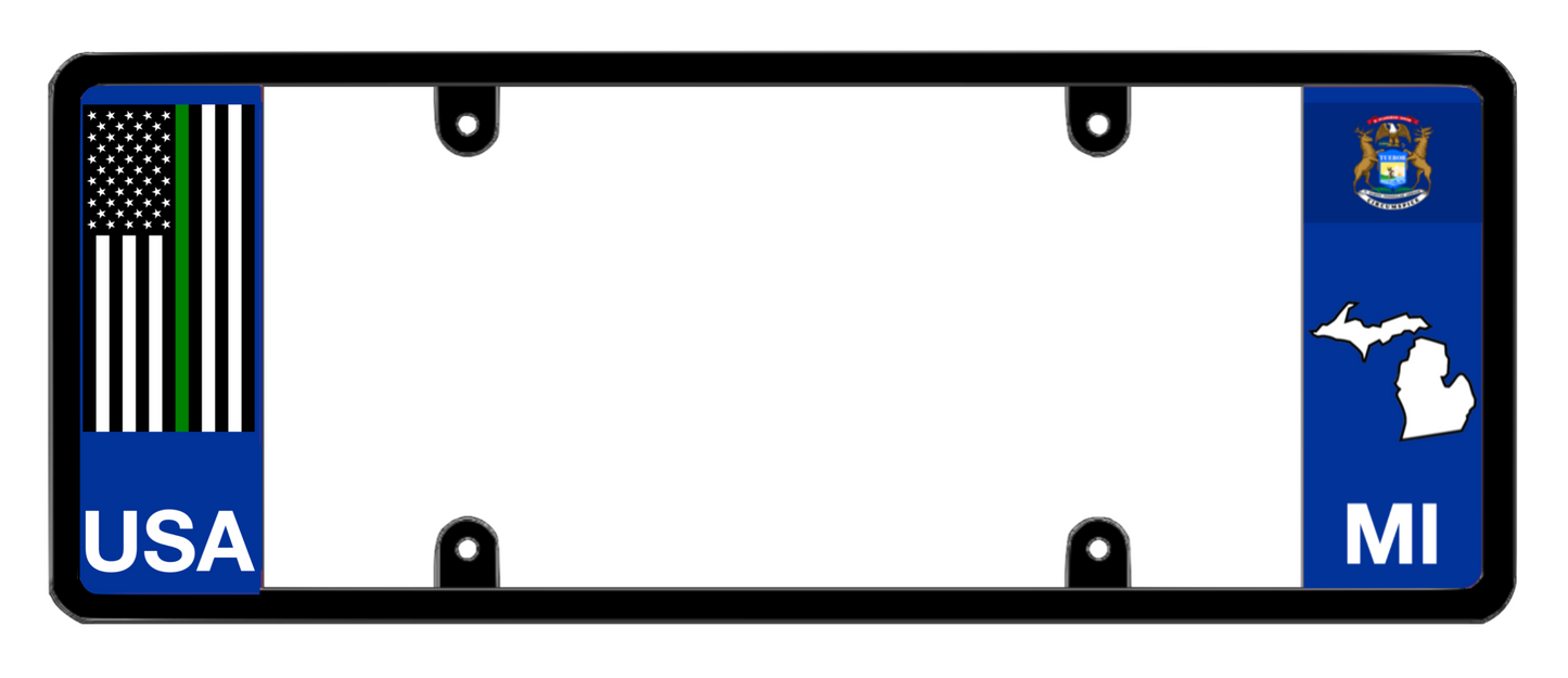 DFS Michigan MI Patented License Plate Frame Holder