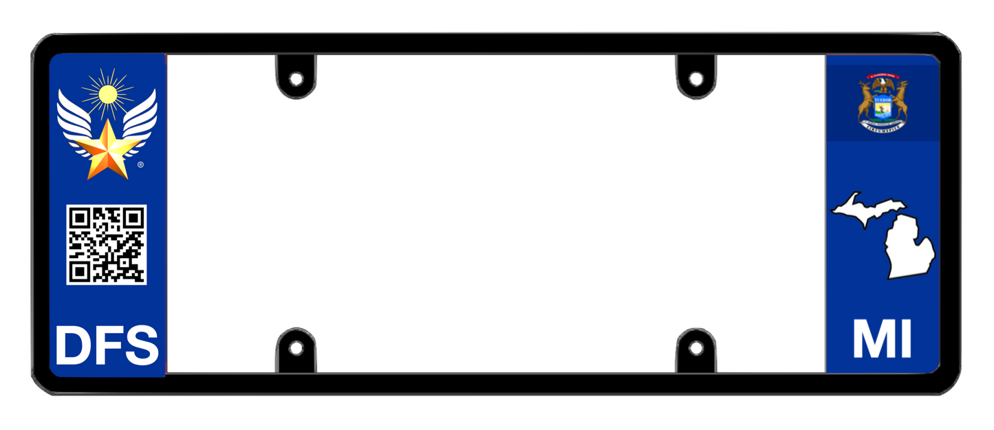 DFS Michigan MI Patented License Plate Frame Holder