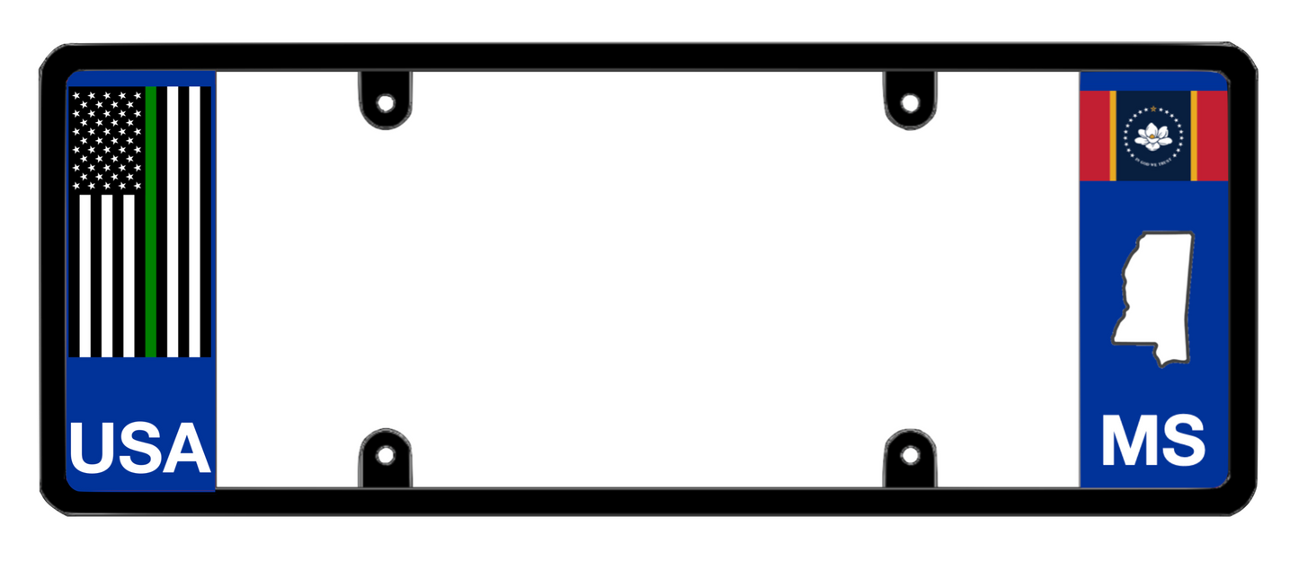 DFS Mississippi MS Patented License Plate Frame Holder