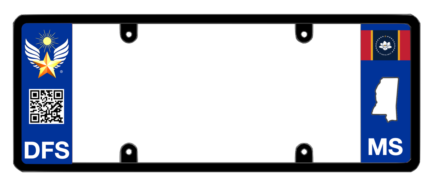 DFS Mississippi MS Patented License Plate Frame Holder