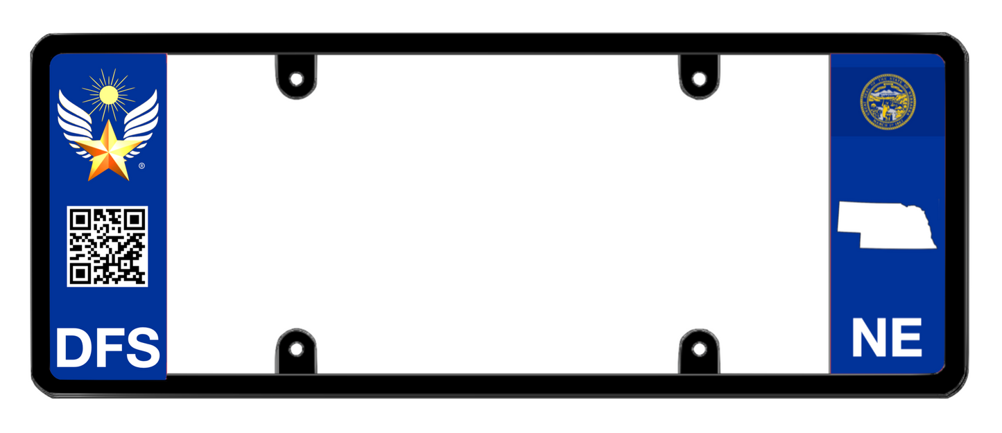 DFS Nebraska NE Patented License Plate Frame Holder
