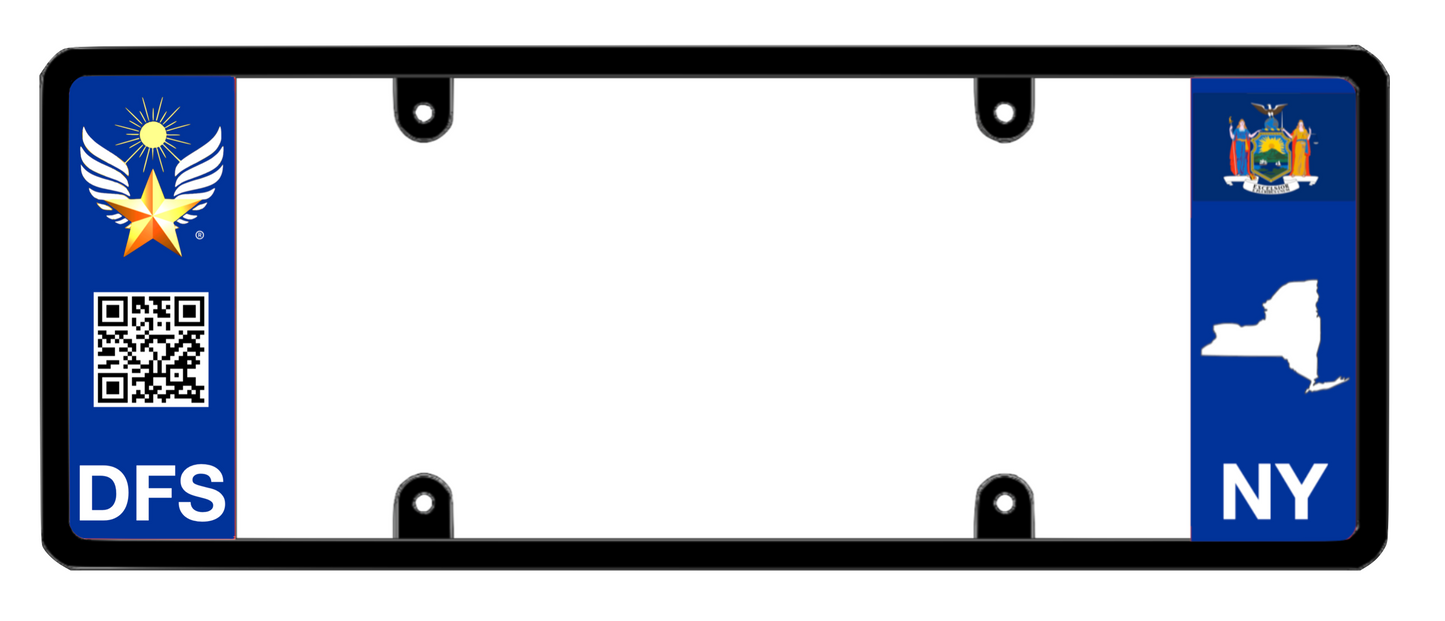 DFS New York NY Patented License Plate Frame Holder