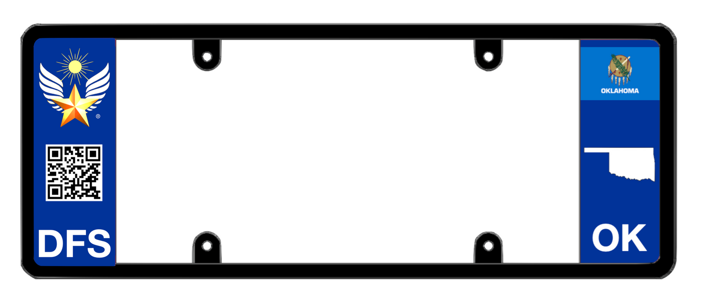 DFS Oklahoma OK Patented License Plate Frame Holder